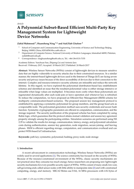 A Polynomial Subset-Based Efficient Multi-Party Key Management System for Lightweight Device Networks