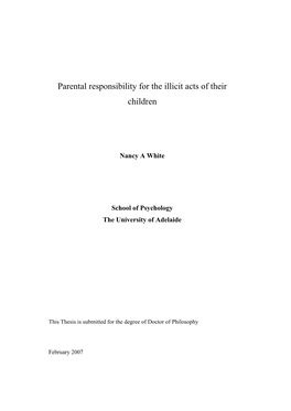 Parental Responsibility for the Illicit Acts of Their Children