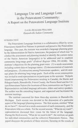 A Report on the Potawatomi Language Institute