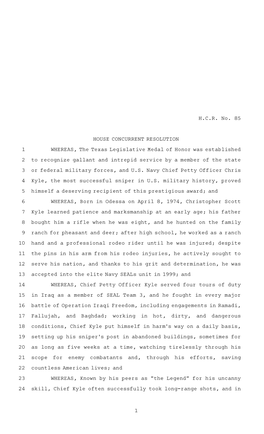 House Concurrent Resolution 85