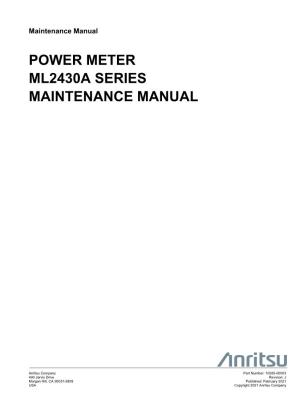 Power Meter Ml2430a Series Maintenance Manual