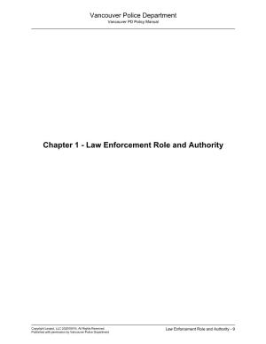 Chapter 1 - Law Enforcement Role and Authority