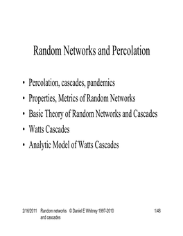 ESD.342 Random Networks Lecture 13