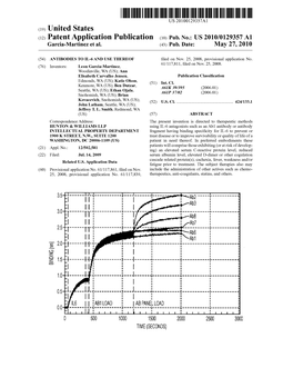 Patent Application Publication Oo) Pub. No.: US 2010/0129357 Al Garcia-Martinez Et Al