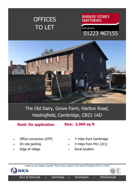 The Old Dairy, Grove Farm, Haslingfield