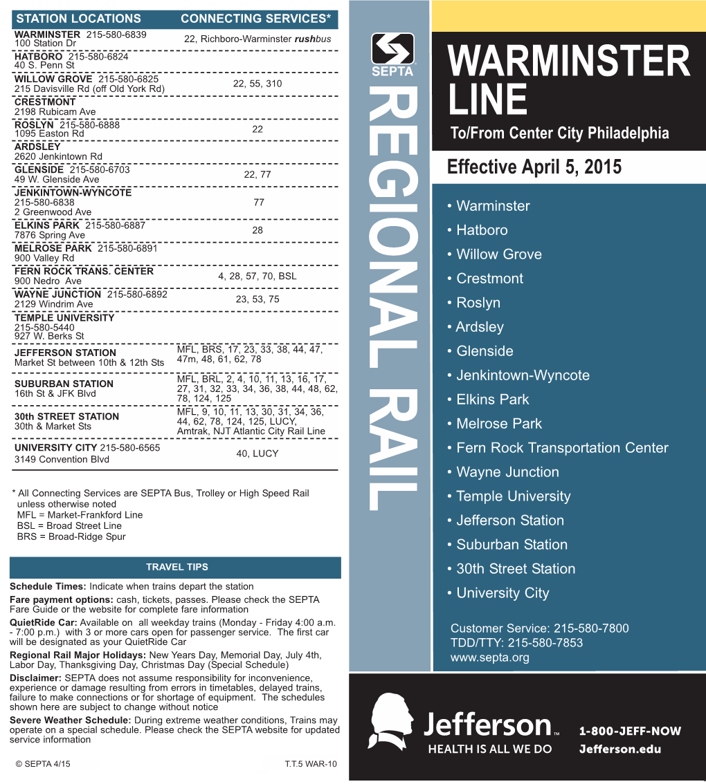 Warminster Linepublictimetable Layout12/27/201512:16Pmpage