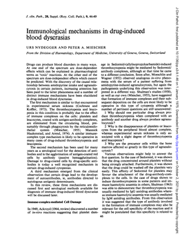 Immunological Mechanisms in Drug-Induced Blood Dyscrasias