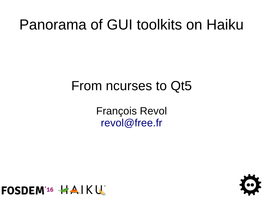 Panorama of GUI Toolkits on Haiku