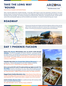 Round Roadmap Day 1 Phoenix-Tucson