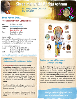 Bhrigu Ashram Event... Free Vedic Astrology Consultations