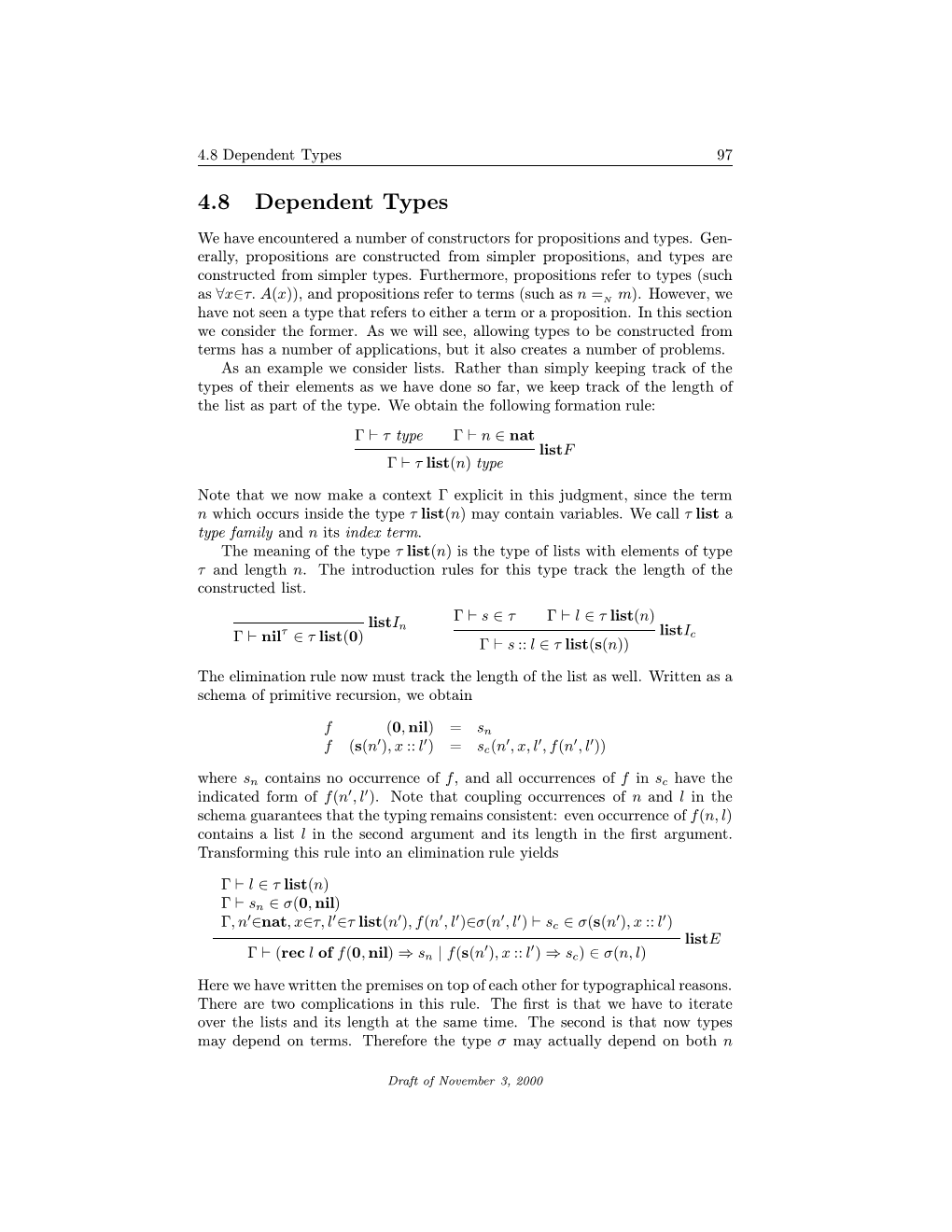 4.8 Dependent Types 97