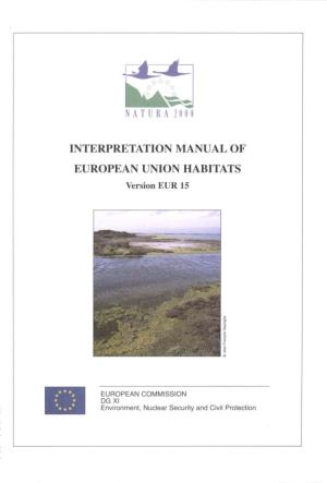Natura 2000 Interpretation Manual of European Union