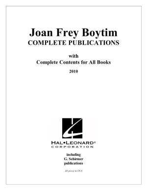 Joan Frey Boytim COMPLETE PUBLICATIONS