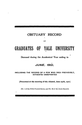 1900-1901 Obituary Record of Graduates of Yale University