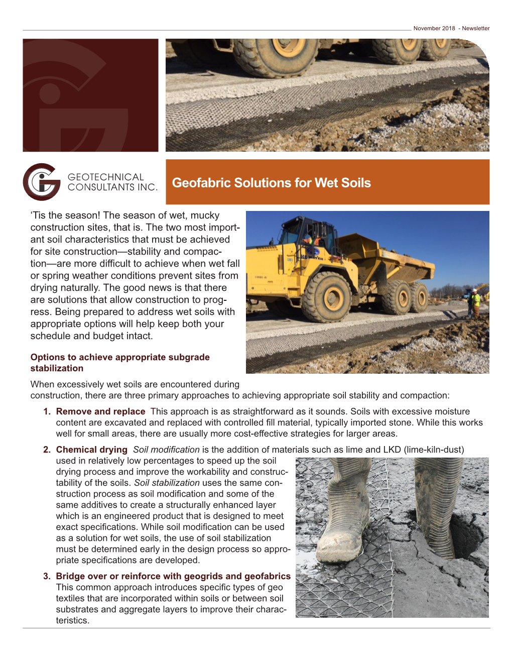 Geofabric Solutions for Wet Soils