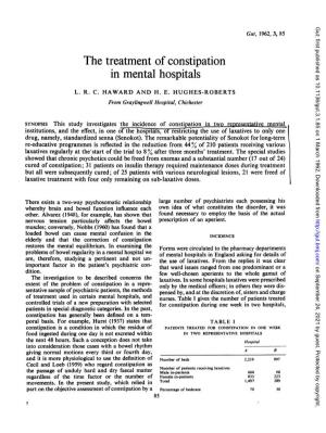 The Treatment of Constipation in Mental Hospitals