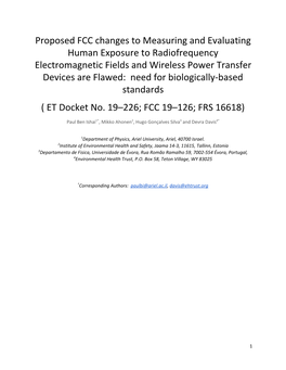 Proposed FCC Changes to Measuring and Evaluating Human Exposure to Radiofrequency Electromagnetic Fields and Wireless Power Tran