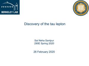 Discovery of the Tau Lepton