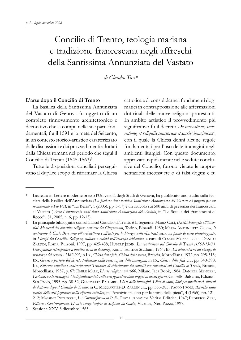 Concilio Di Trento, Teologia Mariana E Tradizione Francescana Negli Affreschi Della Santissima Annunziata Del Vastato