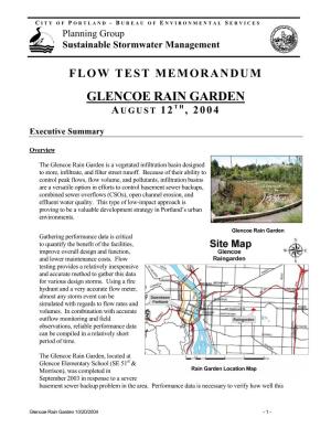 Glencoe Rain Garden Flow Test – Staff Time and Costs # of Total Task Rate Est