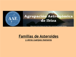 Familias De Asteroides Y Otros Cuerpos Menores