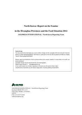 North Korea: Report on the Famine