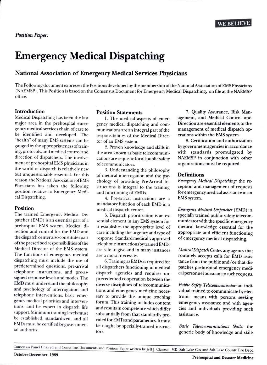 Emergency Medical Dispatching
