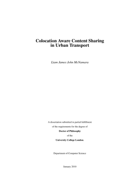 Colocation Aware Content Sharing in Urban Transport