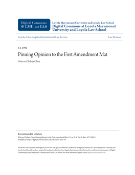 Pinning Opinion to the First Amendment Mat Wun-Ee Chelsea Chen