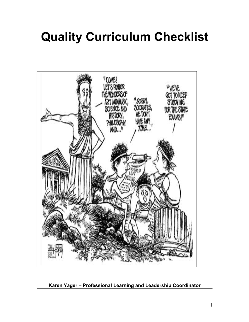 Quality Curriculum Checklist