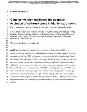 Gene Conversion Facilitates the Adaptive Evolution of Self-Resistance