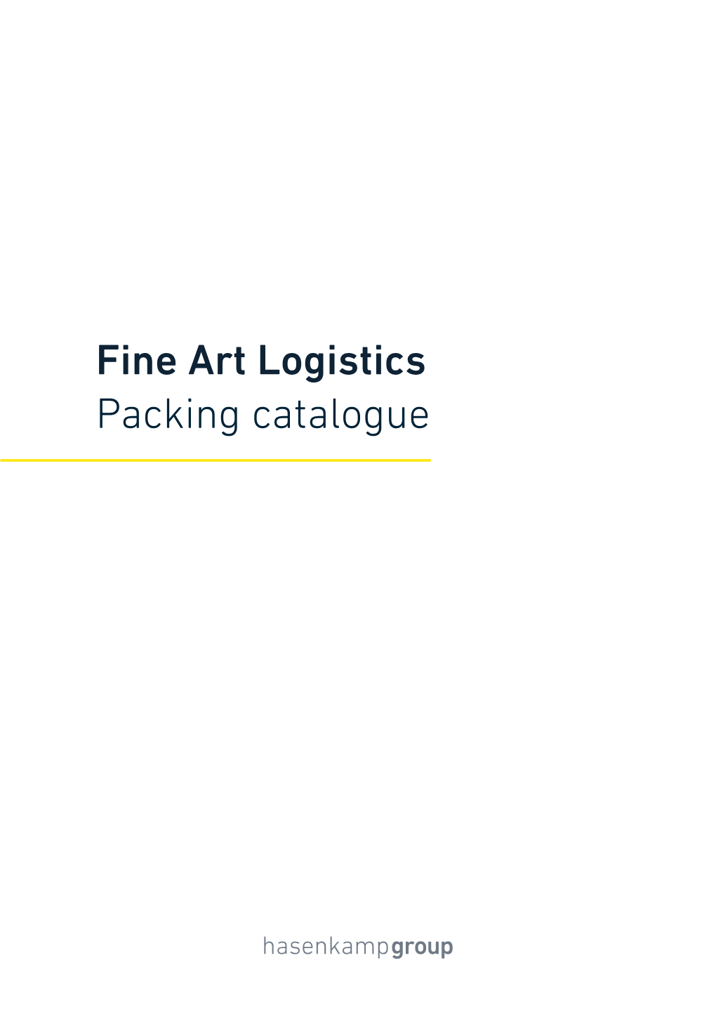 Fine Art Logistics Packing Catalogue Table of Content