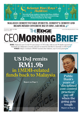 RM1.9B in 1MDB-Related Funds Back to Malaysia Public Bank’S Report on Page 3