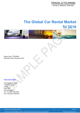 The Global Car Rental Market to 2018
