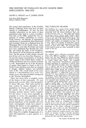 The History of Farallon Island Marine Bird Populations, 1854-1972