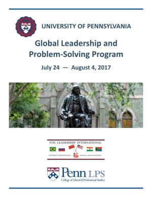 Global Leadership and Problem-Solving Program