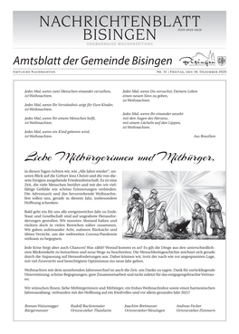 Amtsblatt Der Gemeinde Bisingen
