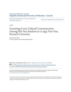 Examining Cross-Cultural Communication Among First-Year
