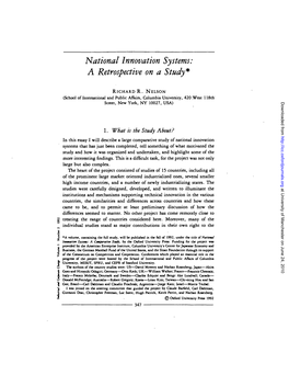 National Innovation Systems: a Retrospective on a Study*