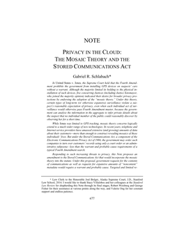 The Mosaic Theory and the Stored Communications Act