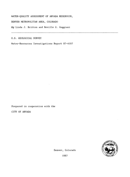 Water-Quality Assessment of Arvada Reservoir, Denver
