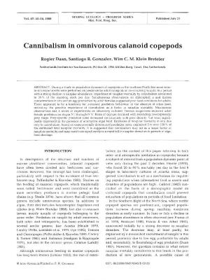 Cannibalism in Omnivorous Calanoid Copepods