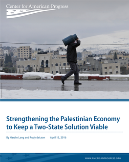 Strengthening the Palestinian Economy to Keep a Two-State Solution Viable