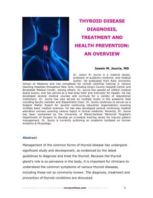 Thyroid Disease Diagnosis, Treatment and Health Prevention: an Overview