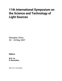 11Th International Symposium on the Science and Technology of Light Sources