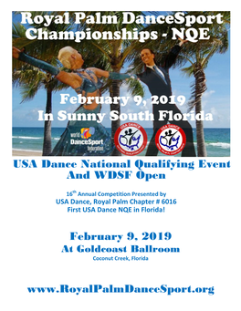 USA Dance National Qualifying Event and WDSF Open February 9, 2019