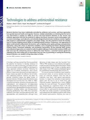 Technologies to Address Antimicrobial Resistance SPECIAL FEATURE: PERSPECTIVE Stephen J