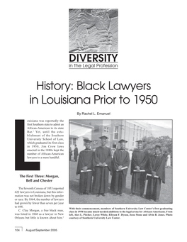 History: Black Lawyers in Louisiana Prior to 1950