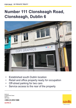 Number 111 Clonskeagh Road, Clonskeagh, Dublin 6