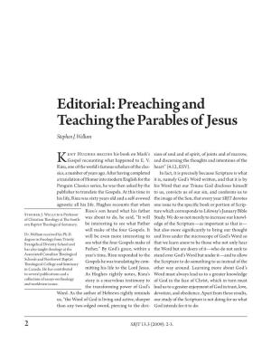 Preaching and Teaching the Parables of Jesus Stephen J